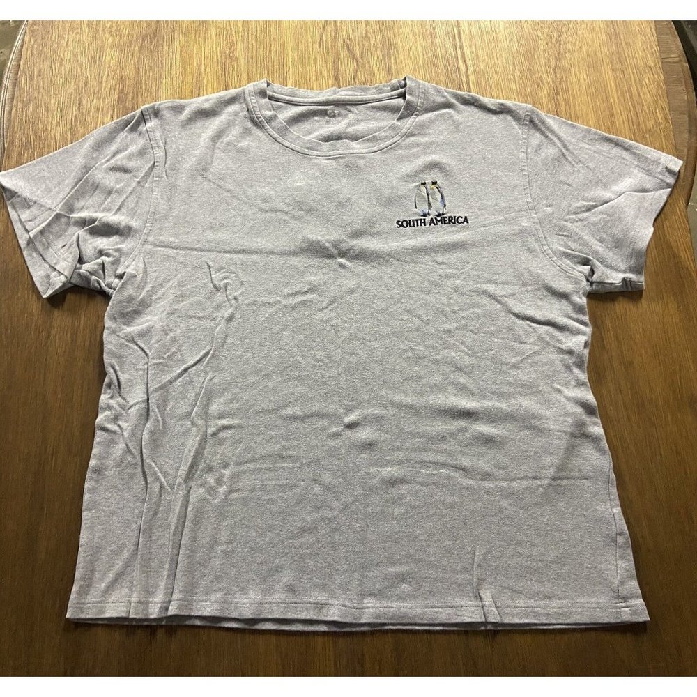 Princess Cruises South America Embroidered Penguin Graphic Gray Crew Neck Tee 2X